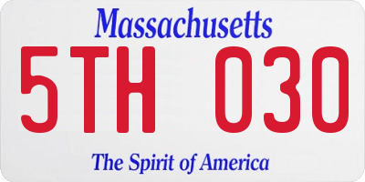MA license plate 5TH030