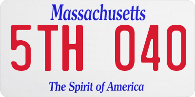 MA license plate 5TH040