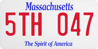 MA license plate 5TH047