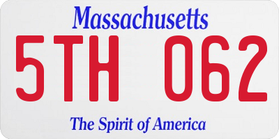 MA license plate 5TH062