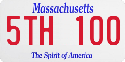 MA license plate 5TH100