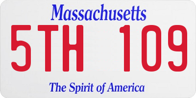 MA license plate 5TH109