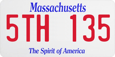 MA license plate 5TH135