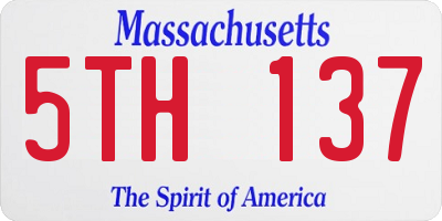 MA license plate 5TH137