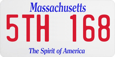 MA license plate 5TH168