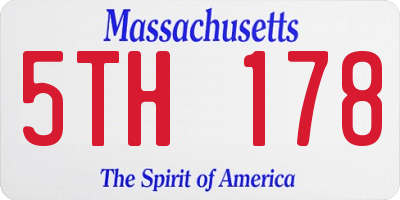 MA license plate 5TH178