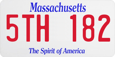 MA license plate 5TH182