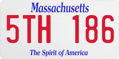 MA license plate 5TH186
