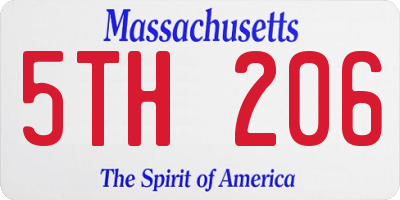 MA license plate 5TH206