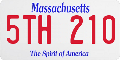 MA license plate 5TH210