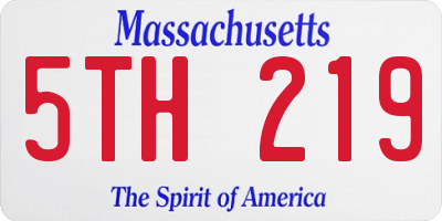 MA license plate 5TH219