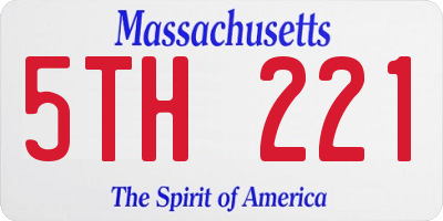 MA license plate 5TH221