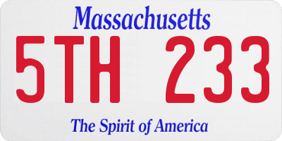 MA license plate 5TH233