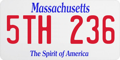 MA license plate 5TH236
