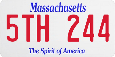 MA license plate 5TH244