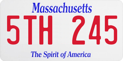 MA license plate 5TH245