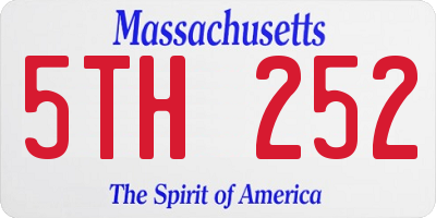 MA license plate 5TH252