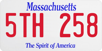 MA license plate 5TH258