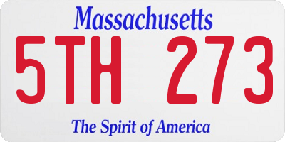 MA license plate 5TH273