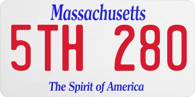 MA license plate 5TH280