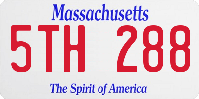 MA license plate 5TH288