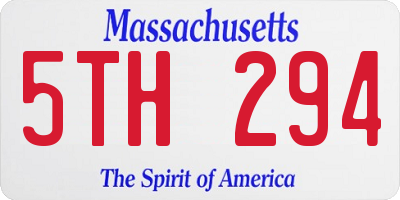 MA license plate 5TH294