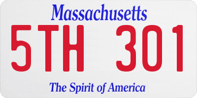 MA license plate 5TH301