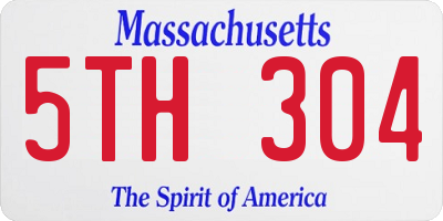 MA license plate 5TH304