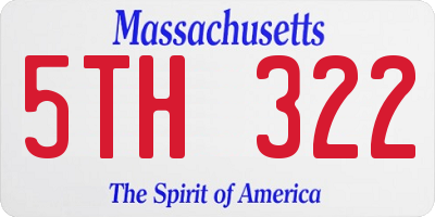MA license plate 5TH322