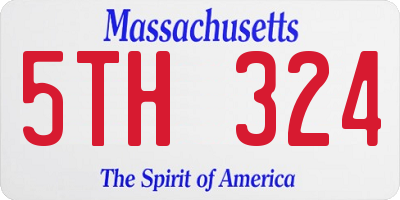 MA license plate 5TH324