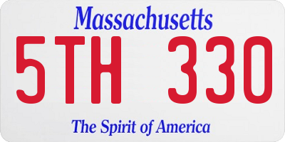 MA license plate 5TH330