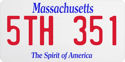MA license plate 5TH351