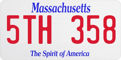 MA license plate 5TH358