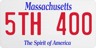 MA license plate 5TH400