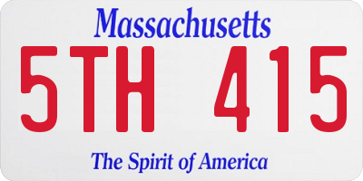 MA license plate 5TH415