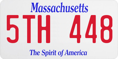 MA license plate 5TH448