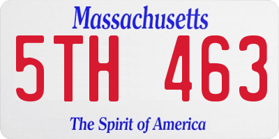 MA license plate 5TH463