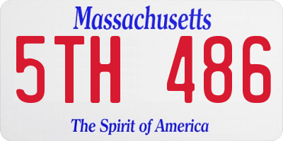 MA license plate 5TH486