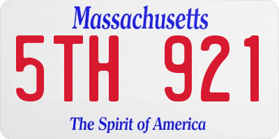 MA license plate 5TH921