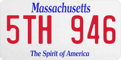 MA license plate 5TH946