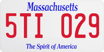 MA license plate 5TI029