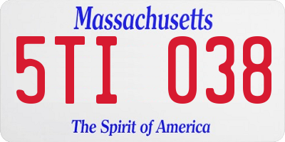 MA license plate 5TI038