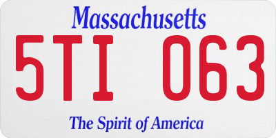 MA license plate 5TI063