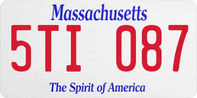 MA license plate 5TI087