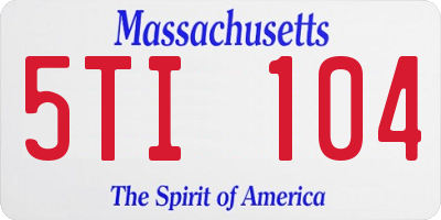 MA license plate 5TI104