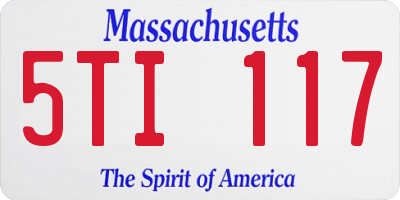 MA license plate 5TI117