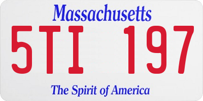 MA license plate 5TI197