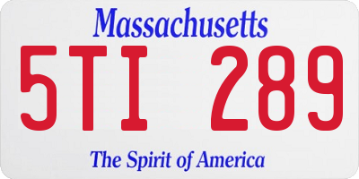 MA license plate 5TI289