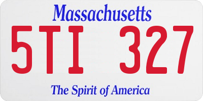 MA license plate 5TI327