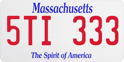 MA license plate 5TI333